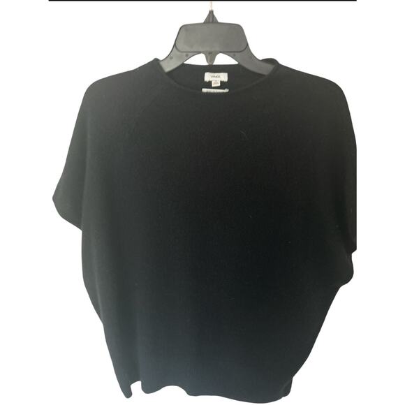 Vince Sweater Short Sleeve Women’s Cashmere Black Size M - Picture 1 of 3
